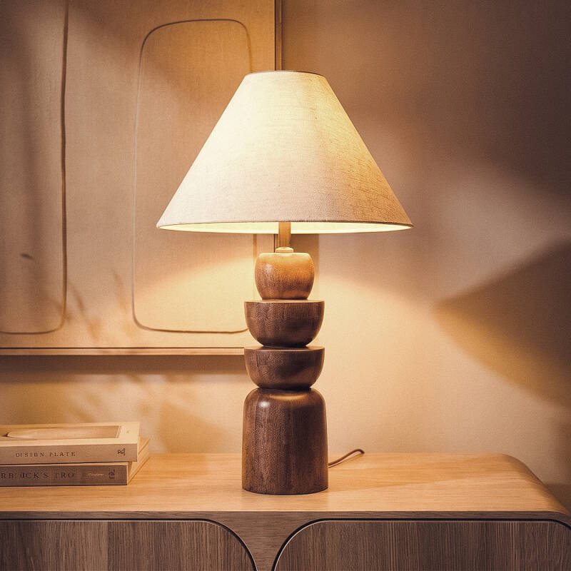 Candeeiro de Mesa Madeira Adah ILUZZIA
