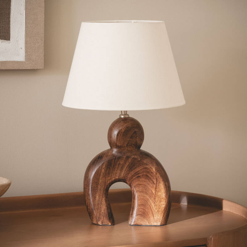 Candeeiro de Mesa Madeira Hunar II ILUZZIA