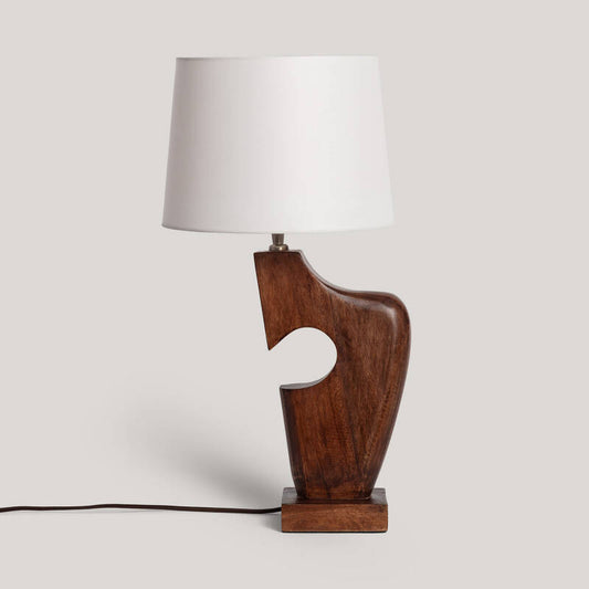 Candeeiro de Mesa Madeira Hunar IV ILUZZIA