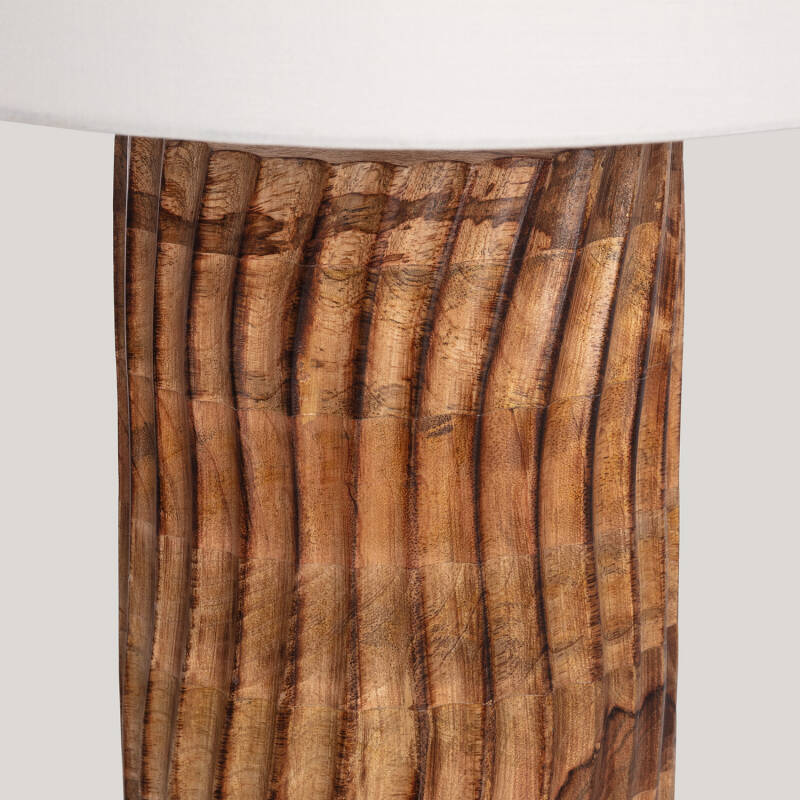 elegante Candeeiro de Mesa Madeira Shruti ILUZZIA
