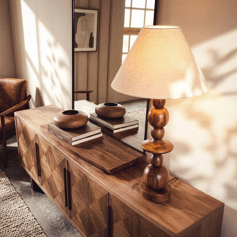 Candeeiro de Mesa Madeira Tanish ILUZZIA