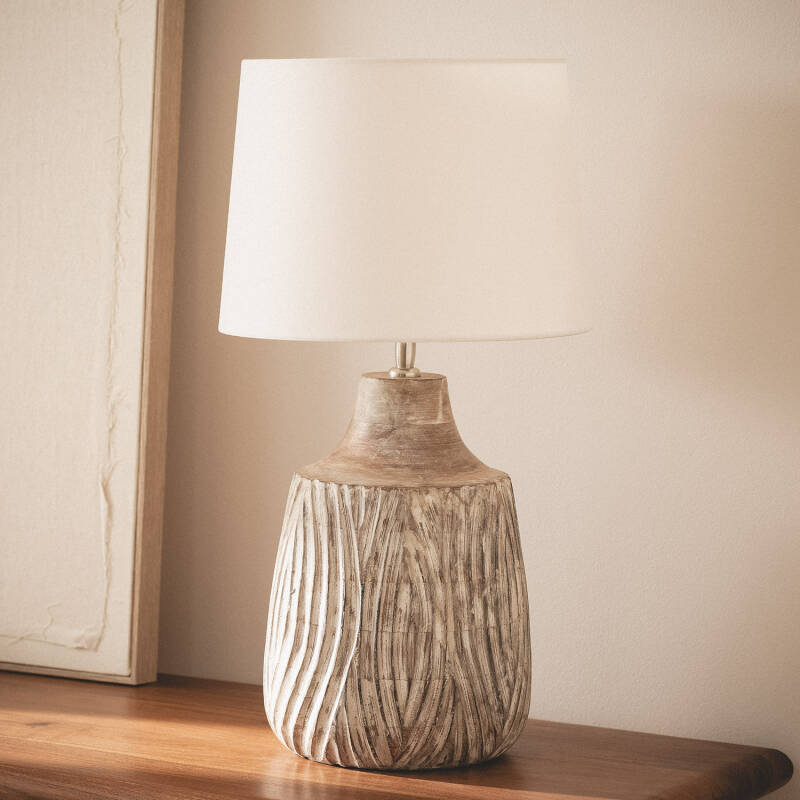 Candeeiro de Mesa Madeira Tanmay ILUZZIA