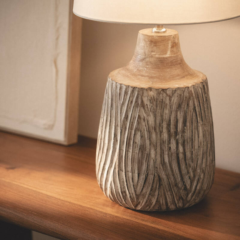 Candeeiro de Mesa Madeira Tanmay ILUZZIA