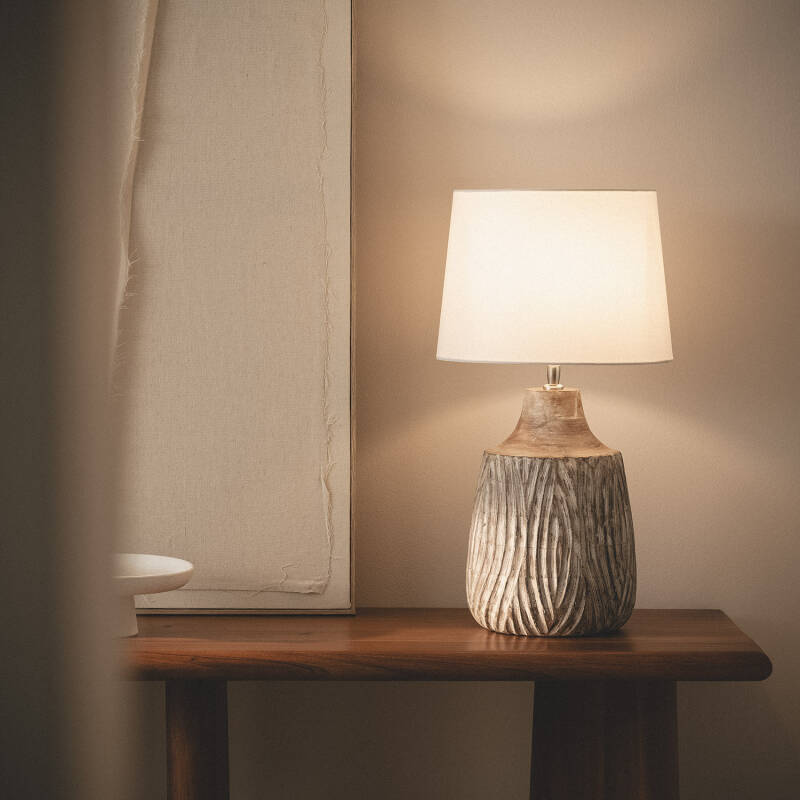 Candeeiro de Mesa Madeira Tanmay ILUZZIA