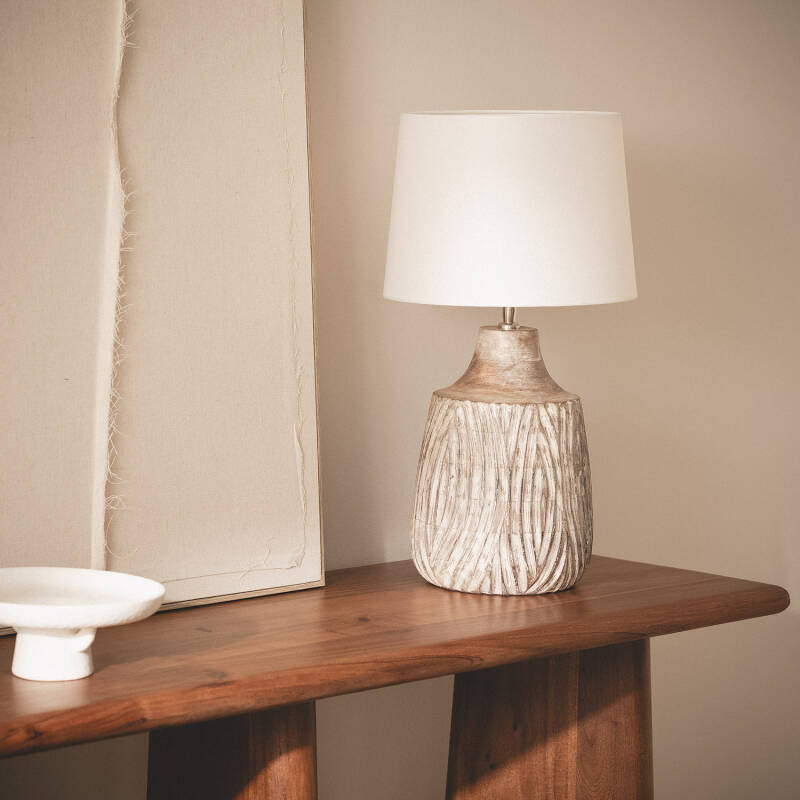 Candeeiro de Mesa Madeira Tanmay ILUZZIA
