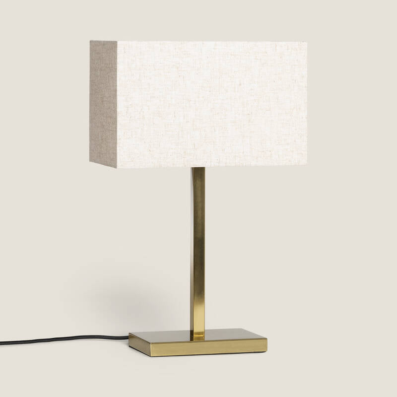 Candeeiro de Mesa Metal e Tecido com USB e Interruptor Táctil Katie