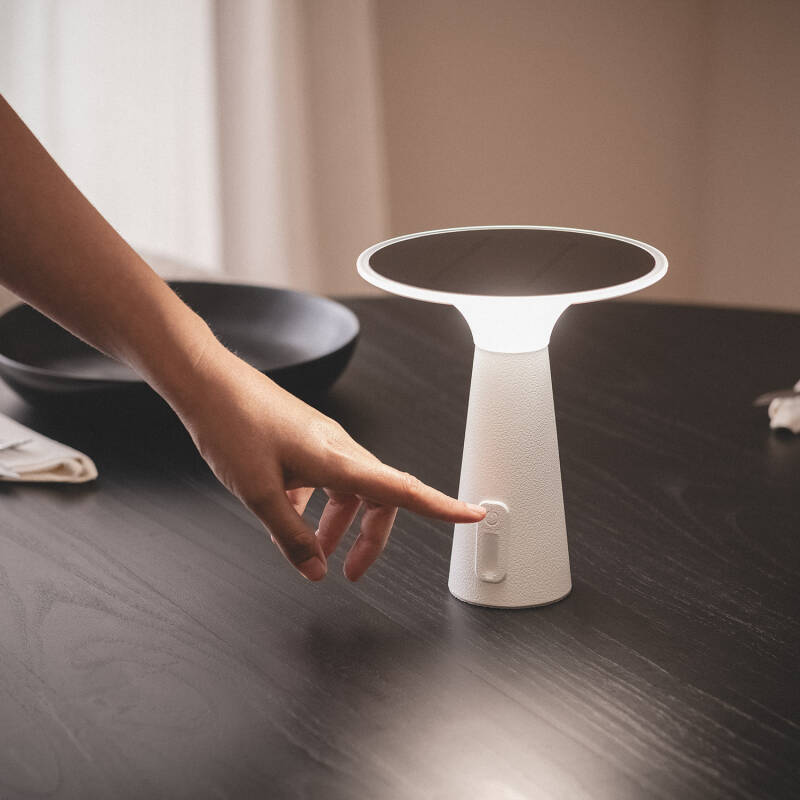 Candeeiro de Mesa Solar Exterior LED Portátil com Bateria USB Recarregável Soucha
