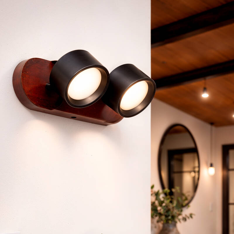 Aplique de Parede LED 10W Metal CCT Seleccionável Cundra 2 Focos