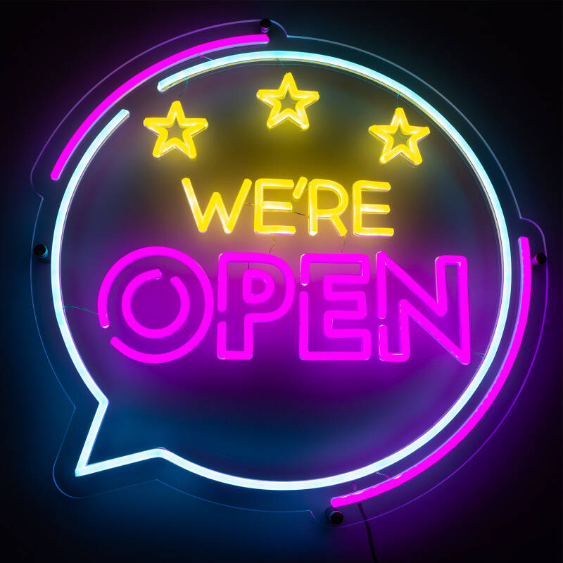 Letreiro Neon LED Were Open