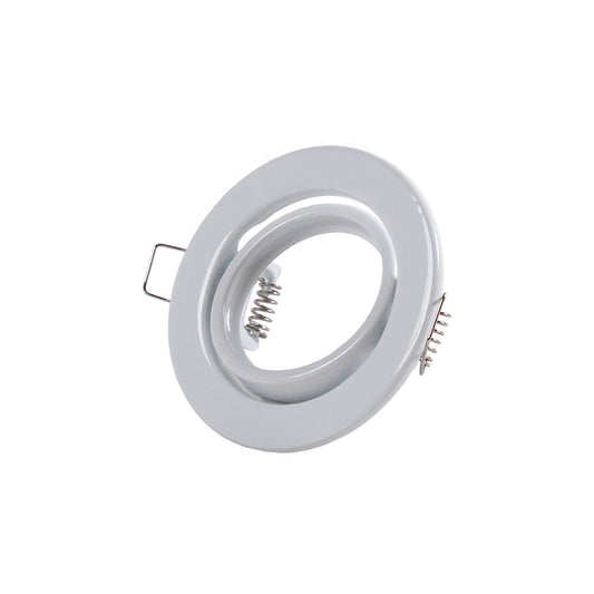 Anel Downlight Circular Inclinável "Vepa" Aço 90Mm - Branco