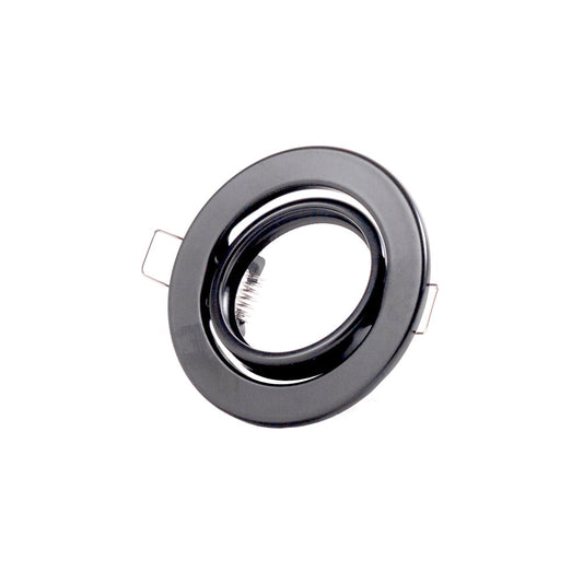 Anel Downlight Circular Inclinável "Vepa" Aço 90Mm - Preto
