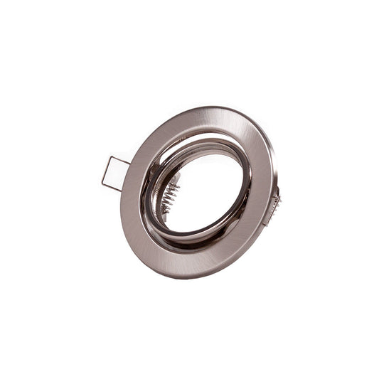 Anel Downlight Circular Inclinável "Vepa" Aço 90Mm - Cetim