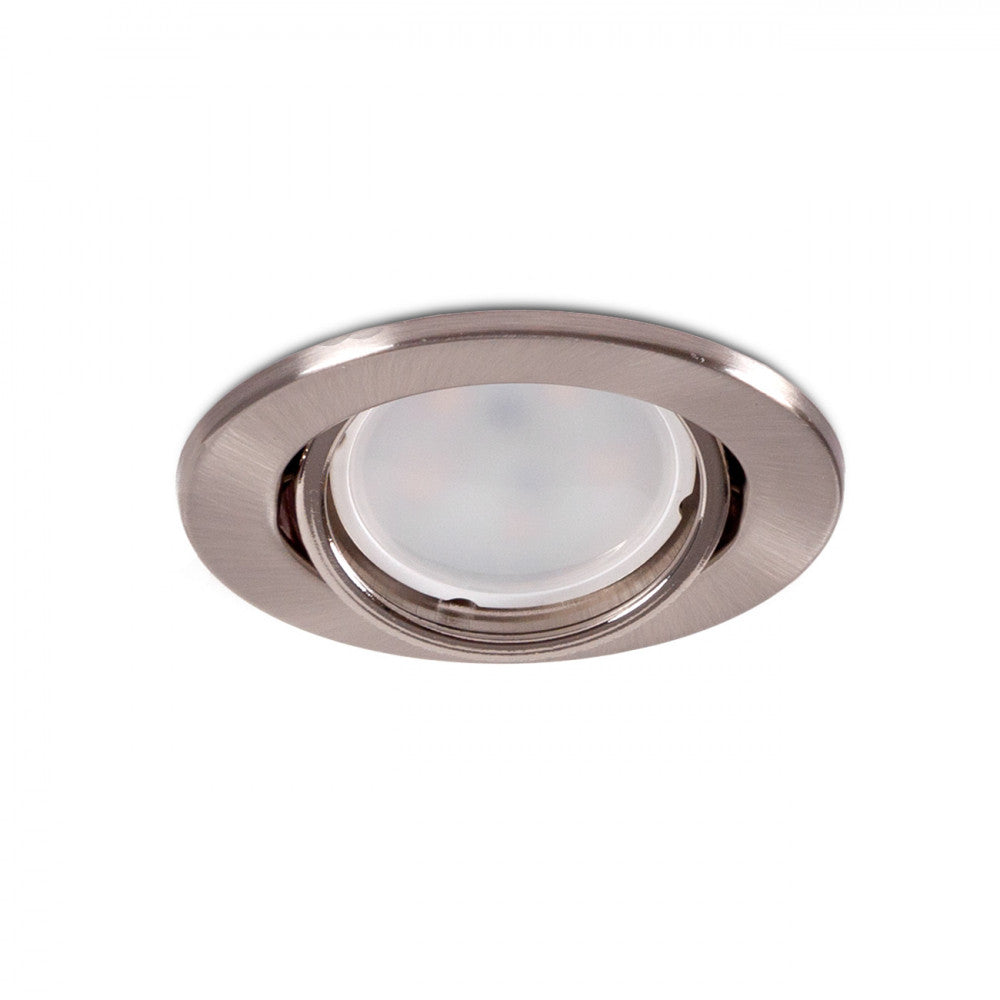Anel Downlight Circular Inclinável "Vepa" Aço 90Mm - Cetim