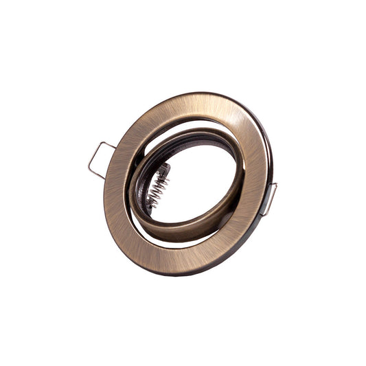 Anel Downlight Circular Inclinável "Vepa" Aço 90Mm - Latonado