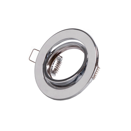 Anel Downlight Circular Inclinável "Vepa" Aço 90Mm - Cromado