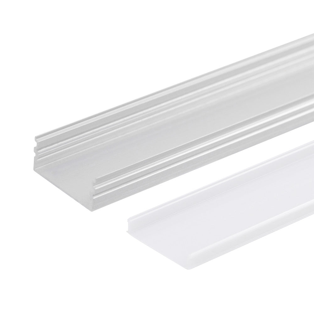 Perfil Alumínio Para A Tira LED Led Em Dobro - Difusor Leitoso X 2M