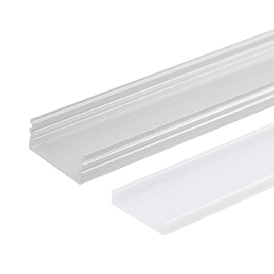 Perfil Alumínio Para A Tira LED Led Em Dobro - Difusor Leitoso X 2M