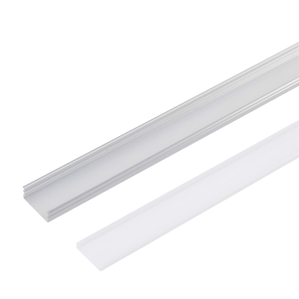 Perfil Alumínio Para A Tira LED Led Em Dobro - Difusor Leitoso X 2M