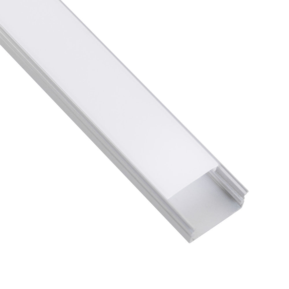 Perfil Alumínio Para A Tira LED Led Em Dobro - Difusor Leitoso X 2M