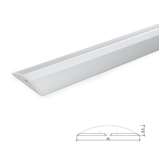 Perfil Alumínio Para A Tira LED Led Difusor Leitoso Lle-Alp021 X 2M