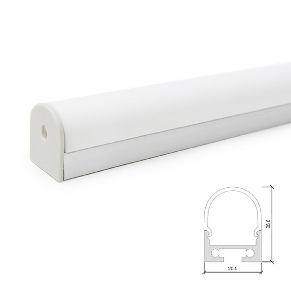 Perfil Alumínio Curvado Para A Tira LED Led Teto/Suspensão Difusor Leitoso Lle-Alp027 X 2M