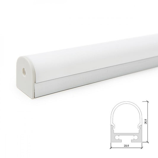 Perfil Alumínio Curvado Para A Tira LED Led Teto/Suspensão Difusor Leitoso Lle-Alp027 X 2M