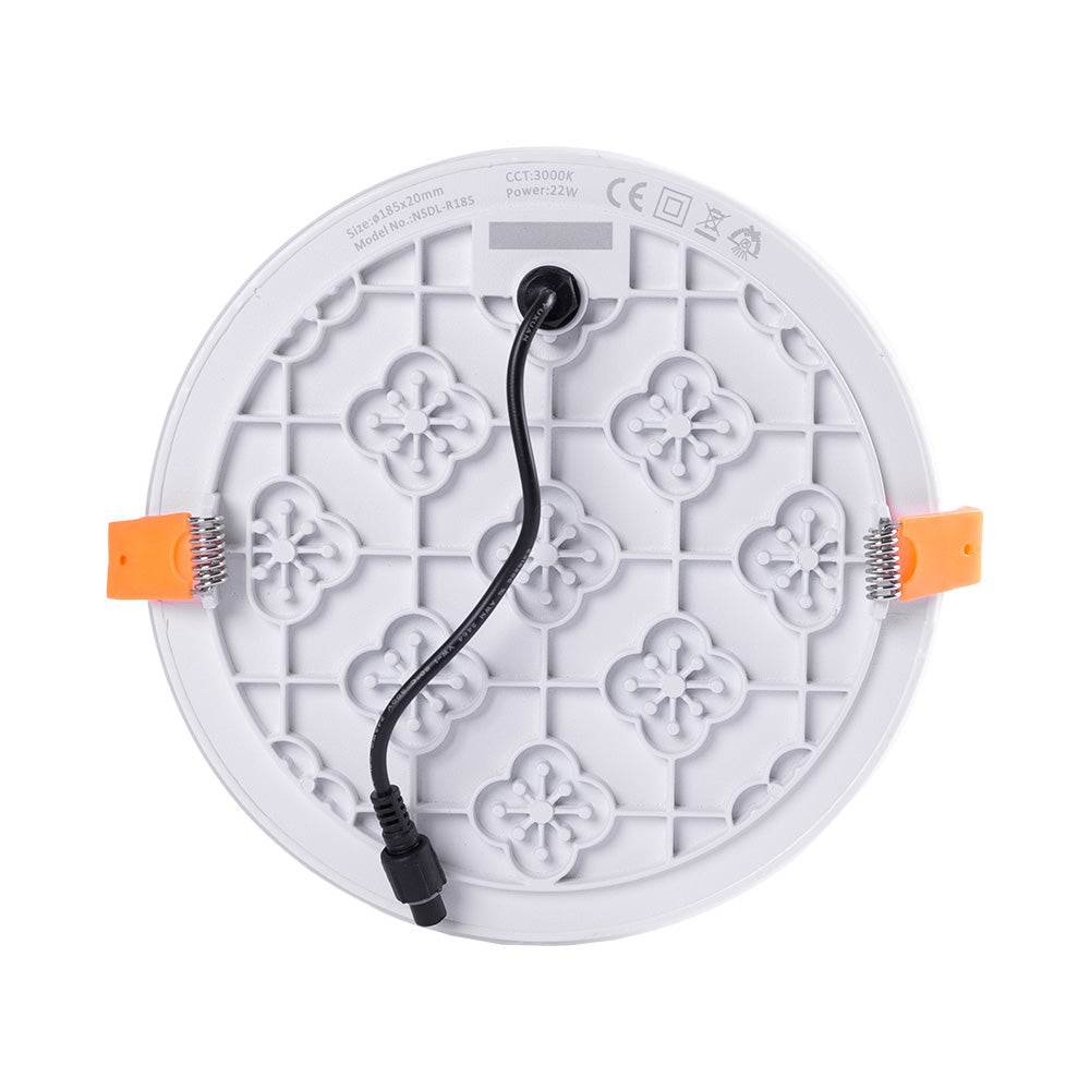 Placa LED 22W 1.735Lm 2700ºK Circular sem Moldura 40.000H