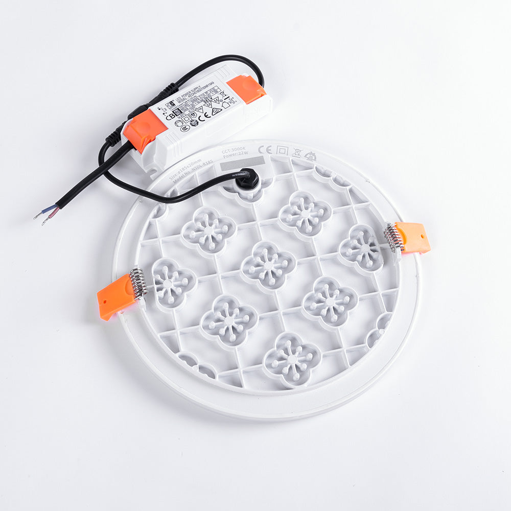 Placa LED 22W 1.735Lm 2700ºK Circular sem Moldura 40.000H