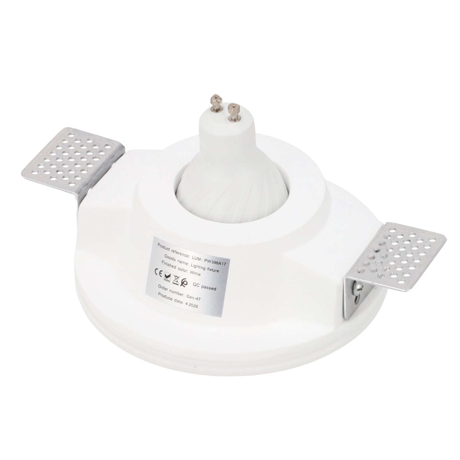 Luminária de embutir redonda em gesso GU10 "Polaris"