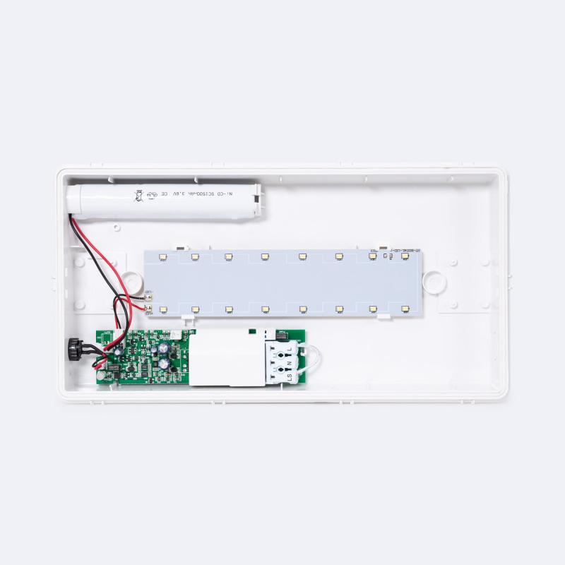Luz de Emergência LED Encastrável/Superfície 130lm Permanente/Não Permanente com Cartaz IP65 Corte 150x310 mm