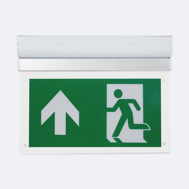 Luz de Emergência LED Superfície 60lm Permanente/Não Permanente com Cartaz Dupla Face