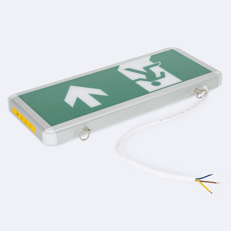 Luz de Emergência LED Suspensa 60lm Permanente com Cartaz Dupla Face