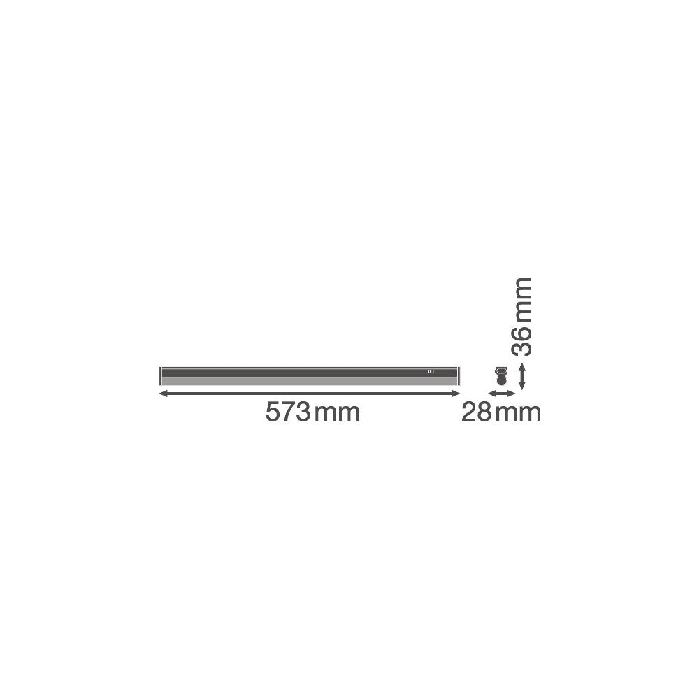 Luminária LED Linear Ledvance "Compacta" 8W 800Lm 3000K 140º IP20