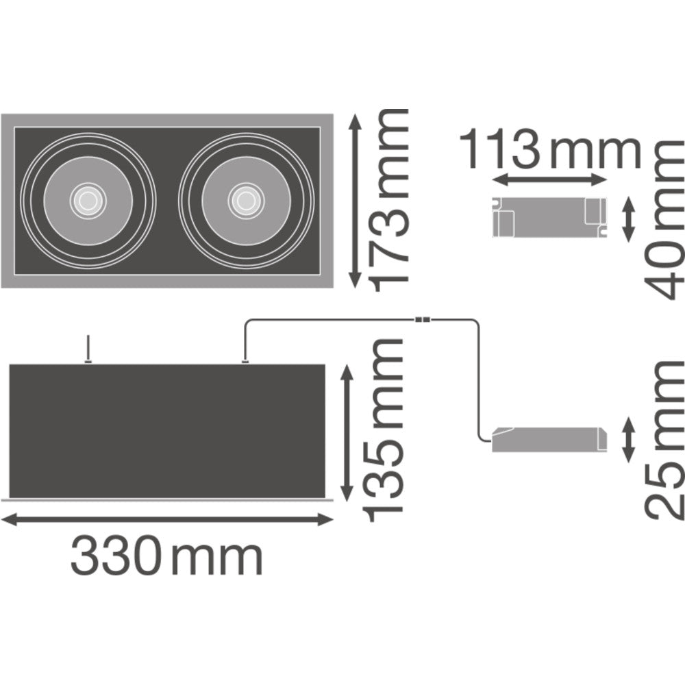 Foco LED LEDVANCE 2*30W 2*2700Lm 4000K 38º IP20