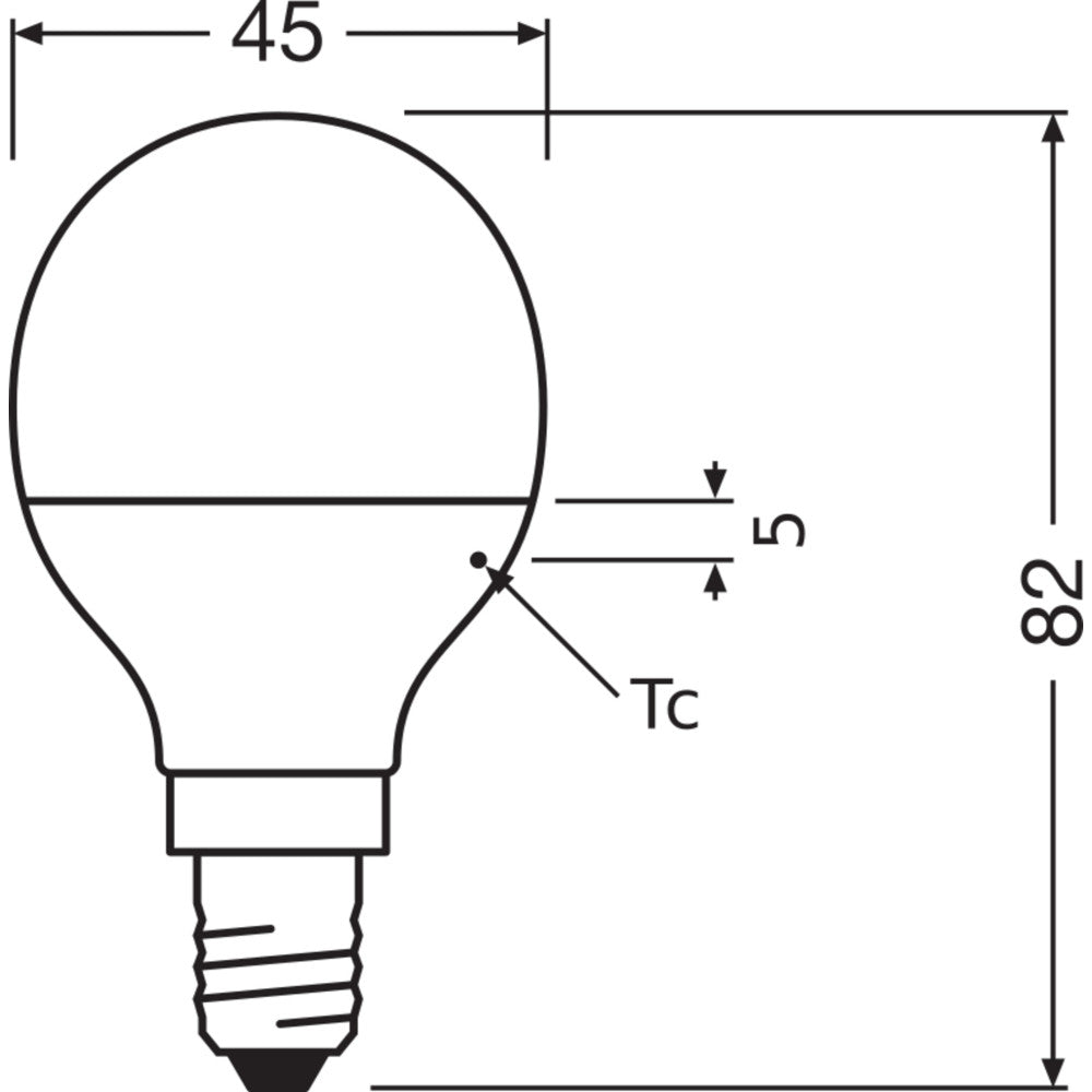 Lâmpada LED Ledvance/Osram "Clássica" E14 4.9W 470Lm 2700K 200º IP20