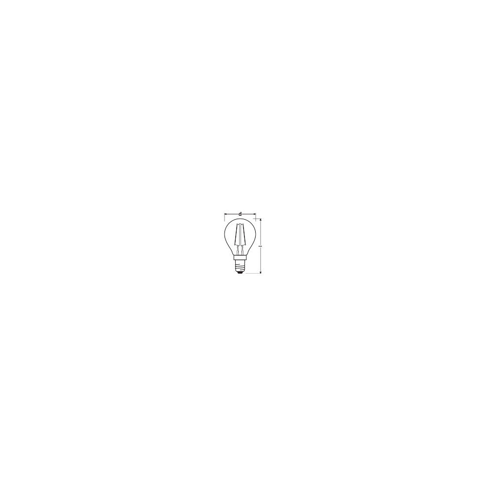 Lâmpada LED Ledvance/Osram "Clássica" E14 2,5W 220Lm 2400K 300º IP20
