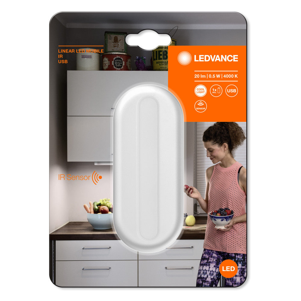 Luminária Linear LED Móvel LEDVANCE 0,5W 20Lm 4000K 105° Sensor IP20
