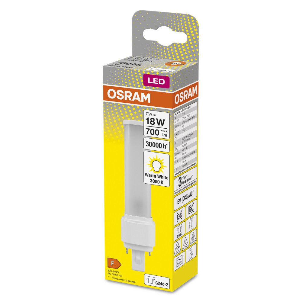 Lâmpada LED Ledvance/DULUX G24d 2 7W 700Lm 3000K 120º IP20