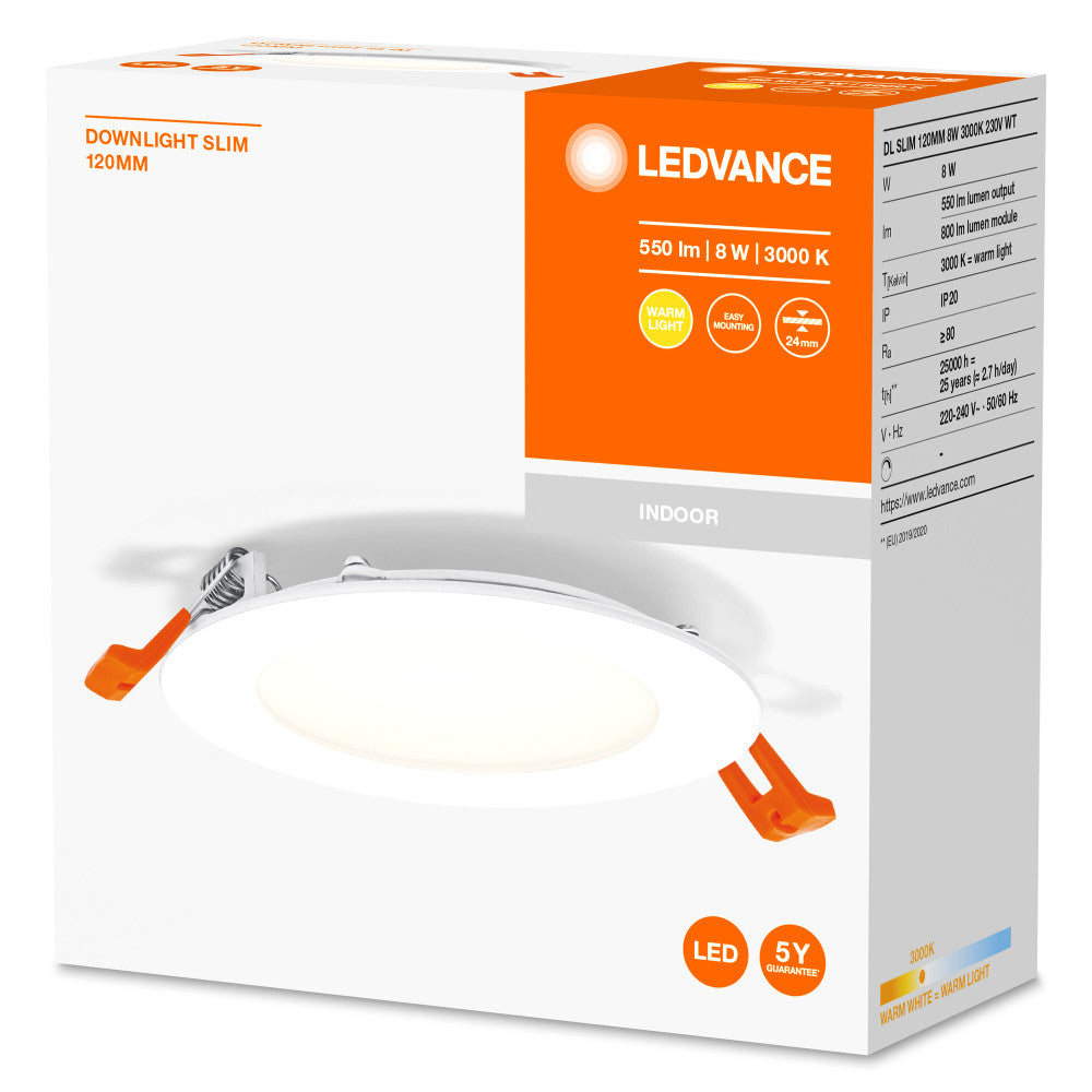 Ledvance Downlight LED 8W 550Lm 3000K 110º IP20