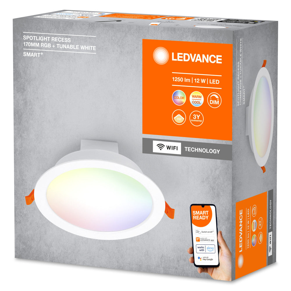 Ledvance Downlight LED "Smart" 12W 1000Lm 2700…6500K 110º IP20 Regulável