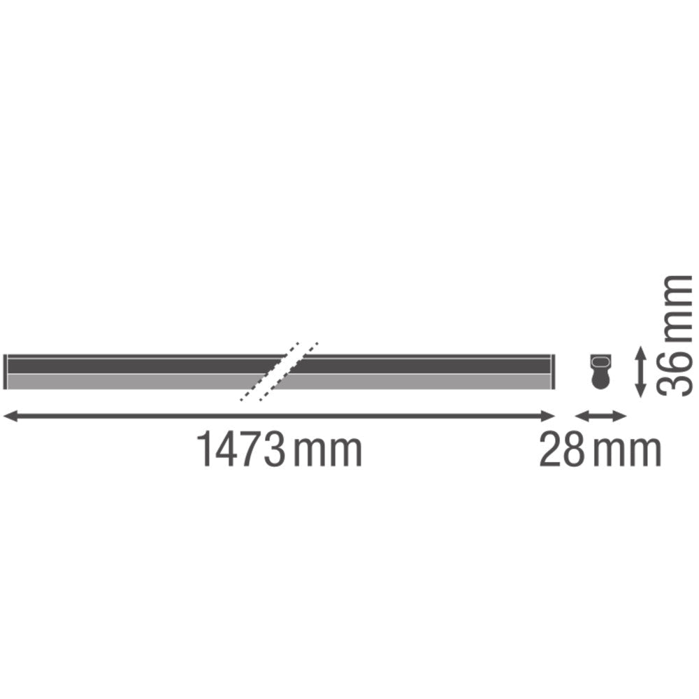 Luminária LED Linear Ledvance "Compact" 17W 1800Lm 3000K 140º IP20