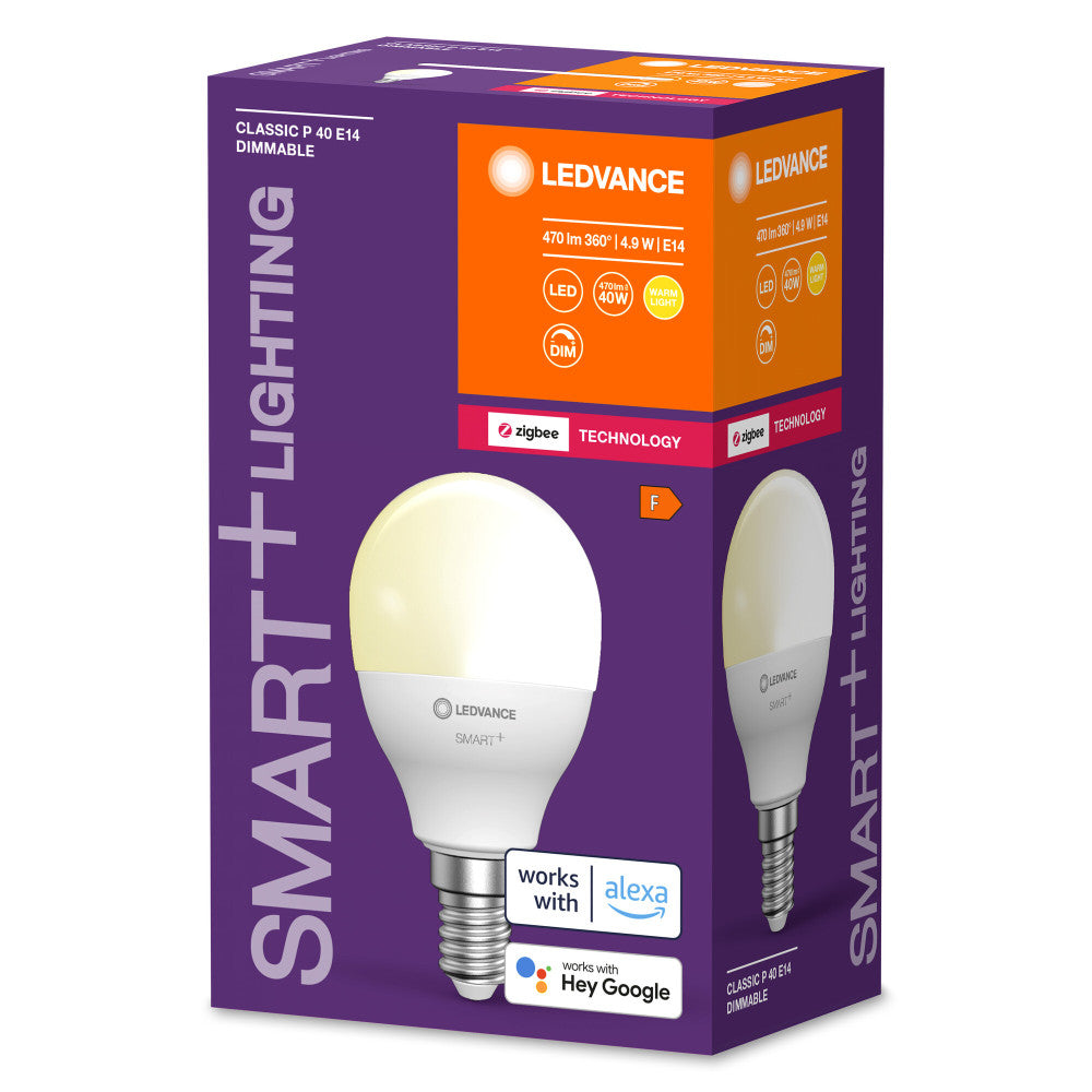 Lâmpada LED Ledvance "SMART" E14 4,9W 470Lm 2700K 200º IP20 Regulável