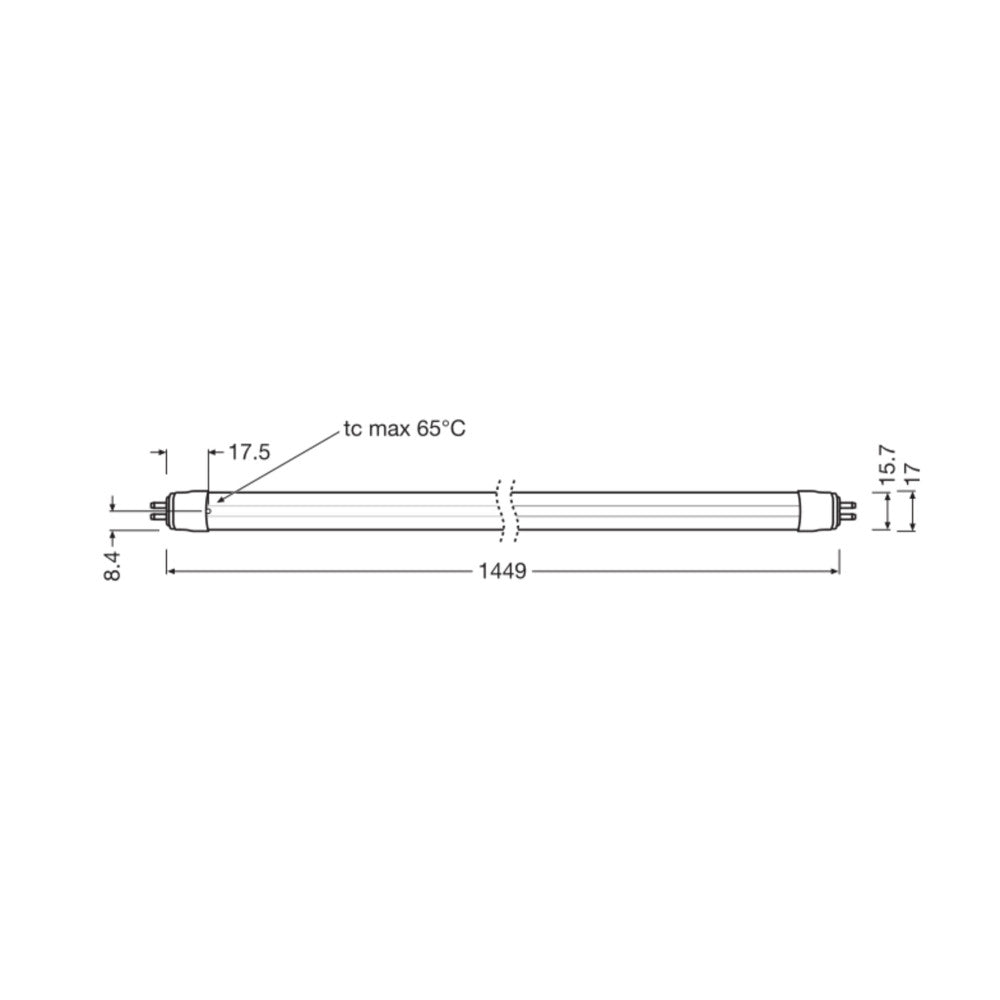 Tubo LED T5 Ledvance G5 18W 2800Lm 6500K 180º IP20 Regulável