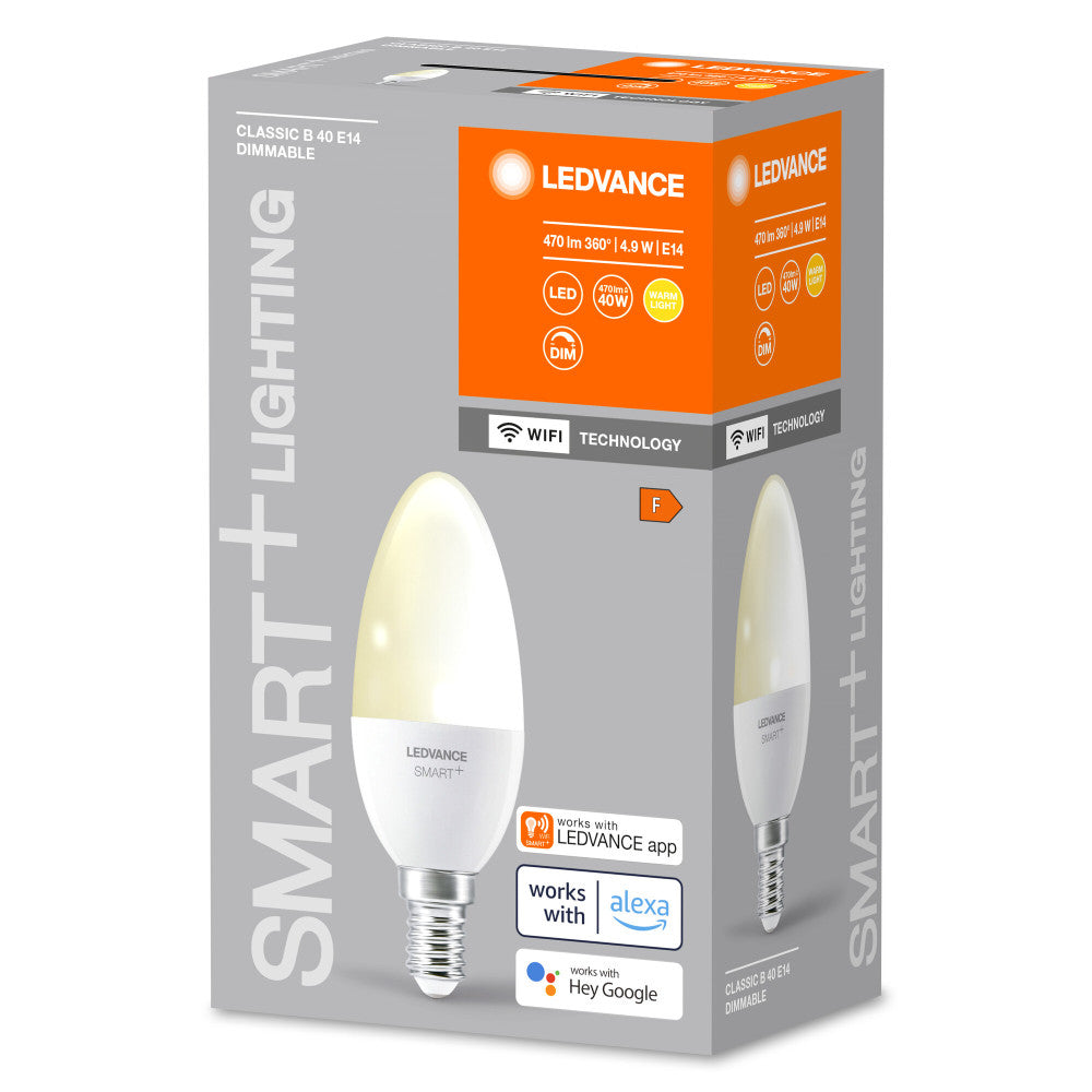Lâmpada LED Ledvance "SMART" E14 4,9W 470Lm 2700K 200º IP20 Regulável