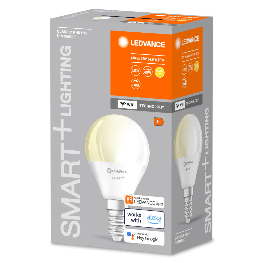 Lâmpada LED Ledvance "SMART" E14 4,9W 470Lm 2700K 180º IP20 Regulável