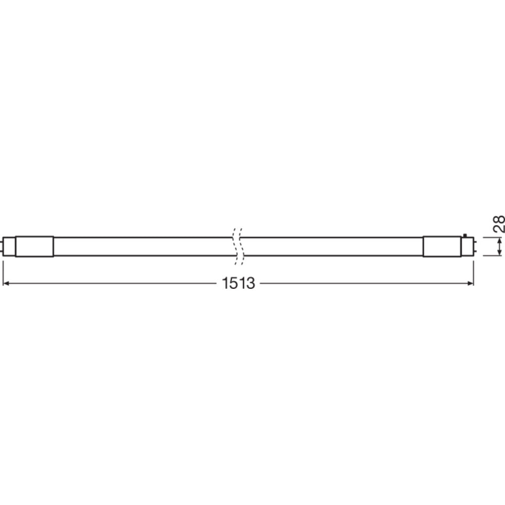 Tubo LED T8 Ledvance/Osram G13 24W 3600Lm 6500K 190º IP20 Regulável