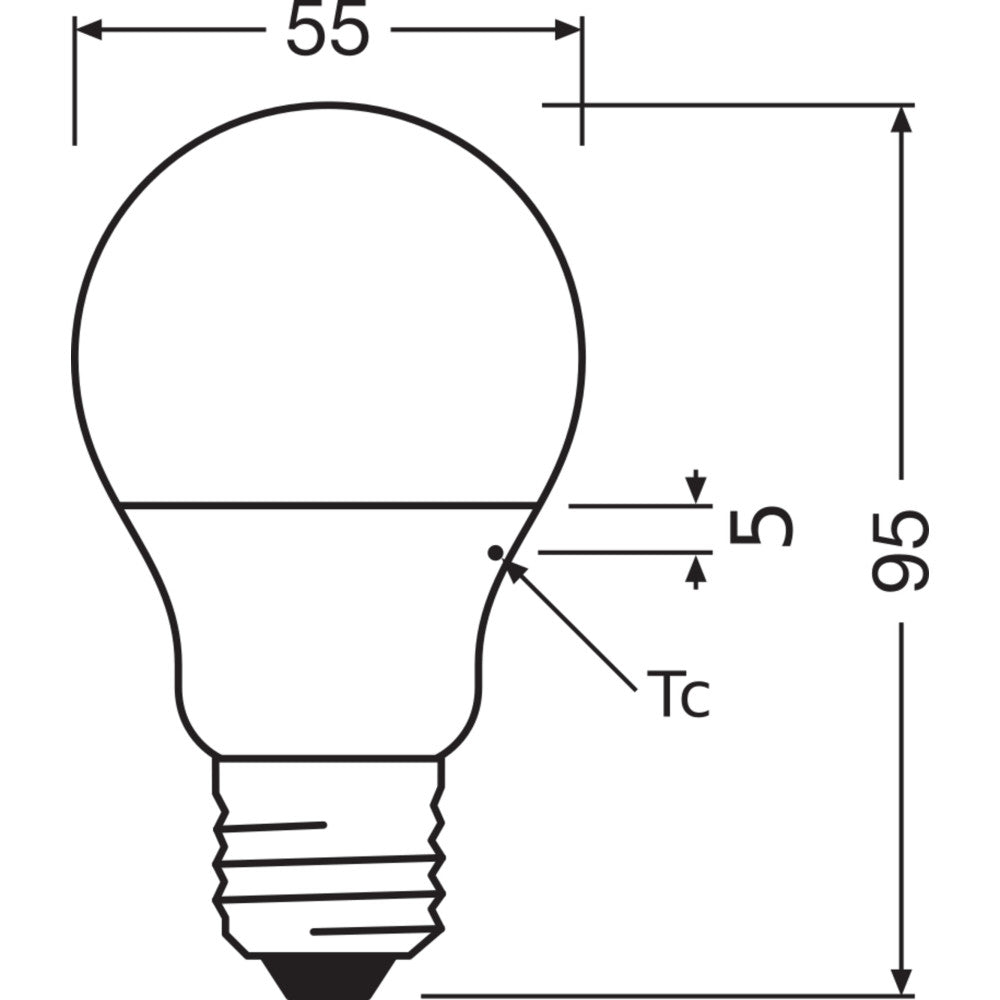 Lâmpada LED Ledvance/Osram "Clássica" E27 4.9W 470Lm 4000K 200º IP20