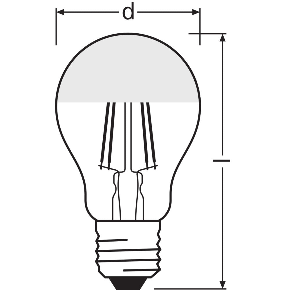 Lâmpada LED Ledvance/Osram "Clássica" E27 6,5W 650Lm 2700K 300º IP20