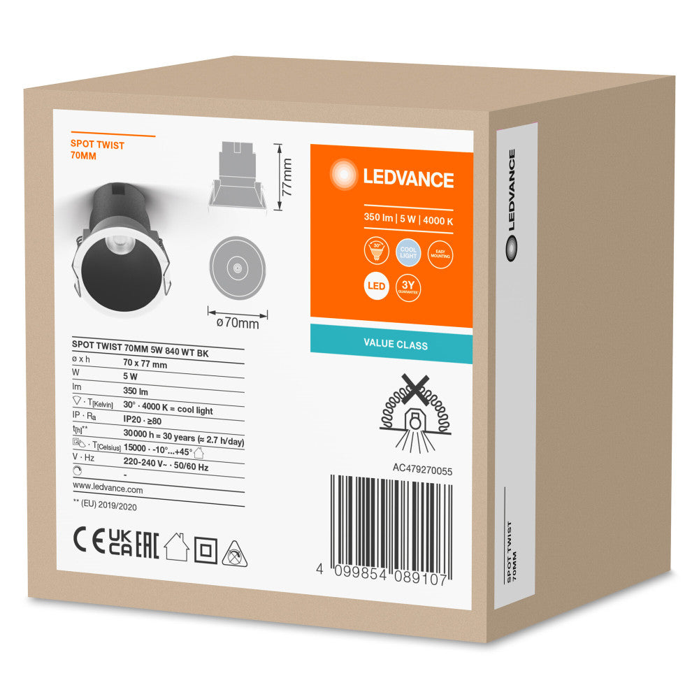 Ledvance Foco LED 5W 350Lm 4000K 30º IP20/IP20