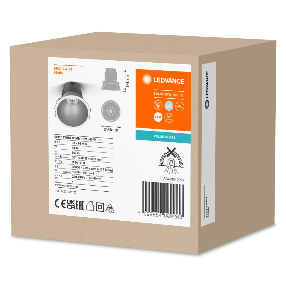 Ledvance Foco LED 10W 800Lm 4000K 30º IP20/IP20